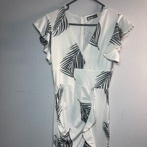 Leaf Print Bodycon Dress